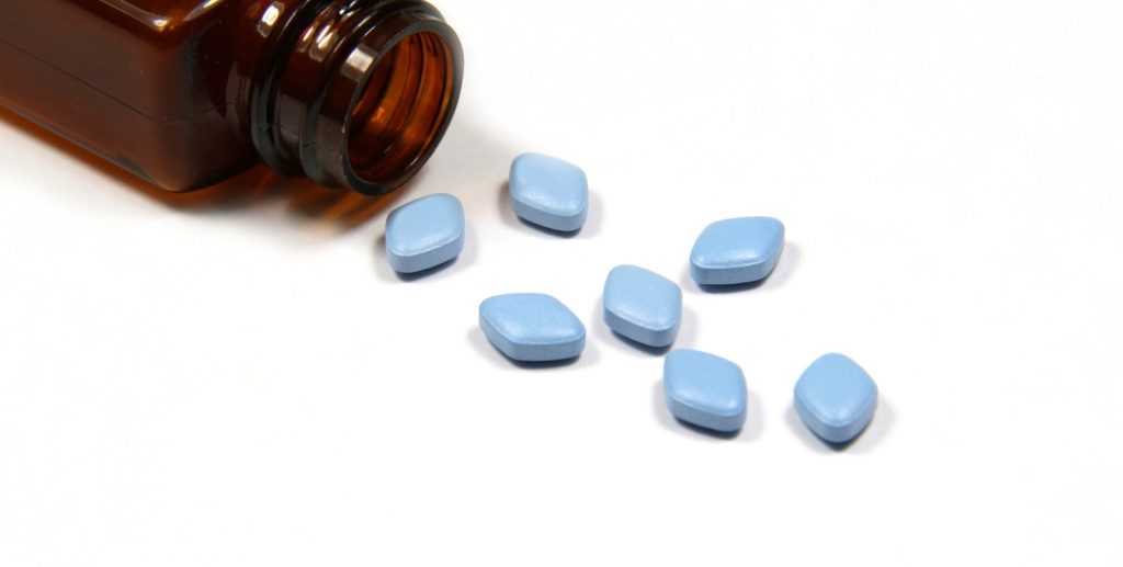 Bilde av viagra i pilleform.