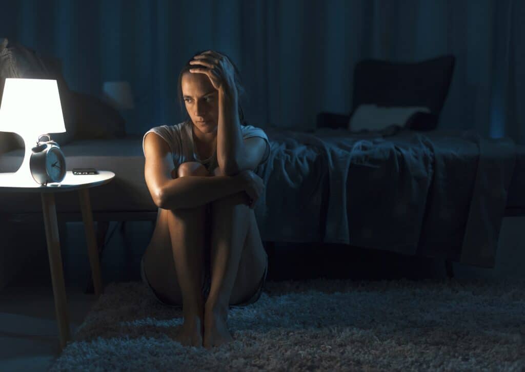 søvnproblemer er et av mange fysiske symptomer som kommer av angst.