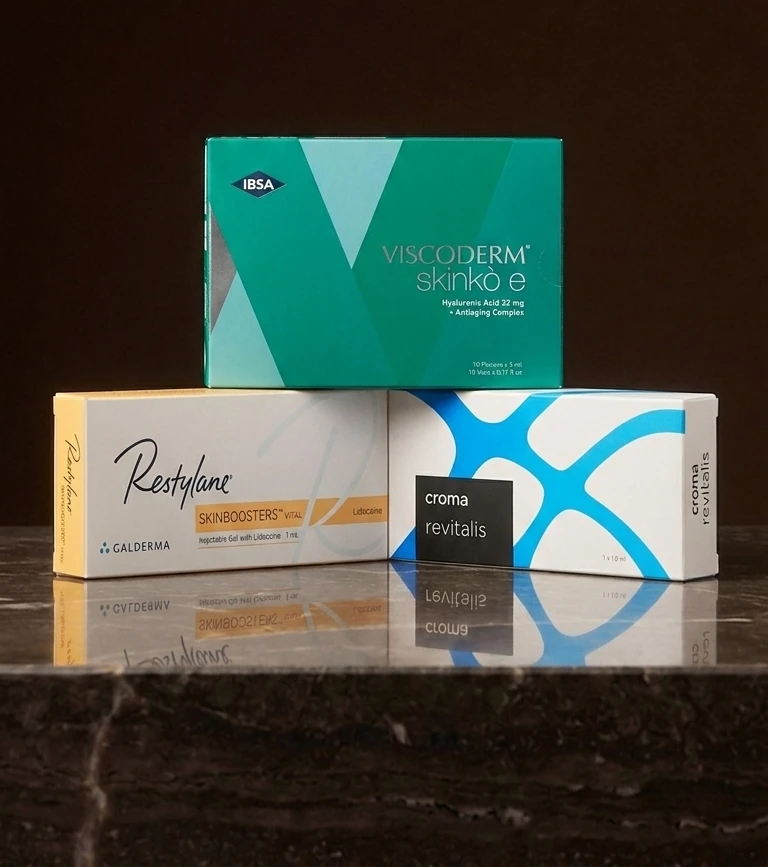 Restylane, croma revitalis og viscoderm alle er kryssbundet skinbooster