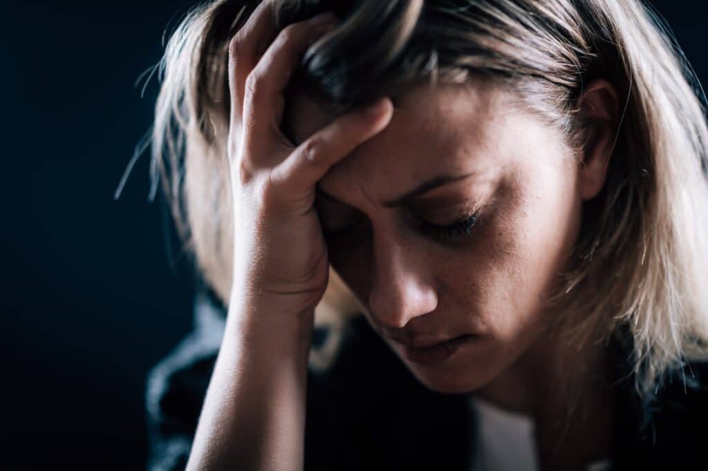 Phobia – Portrait of a Fearful Troubled Woman