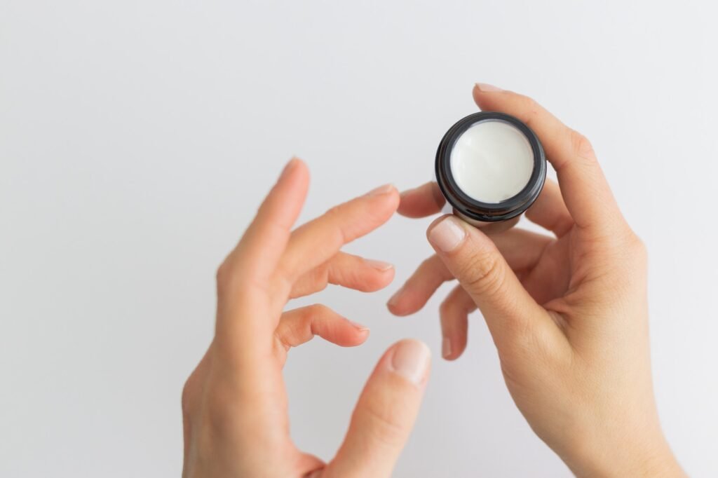 woman hands with creme